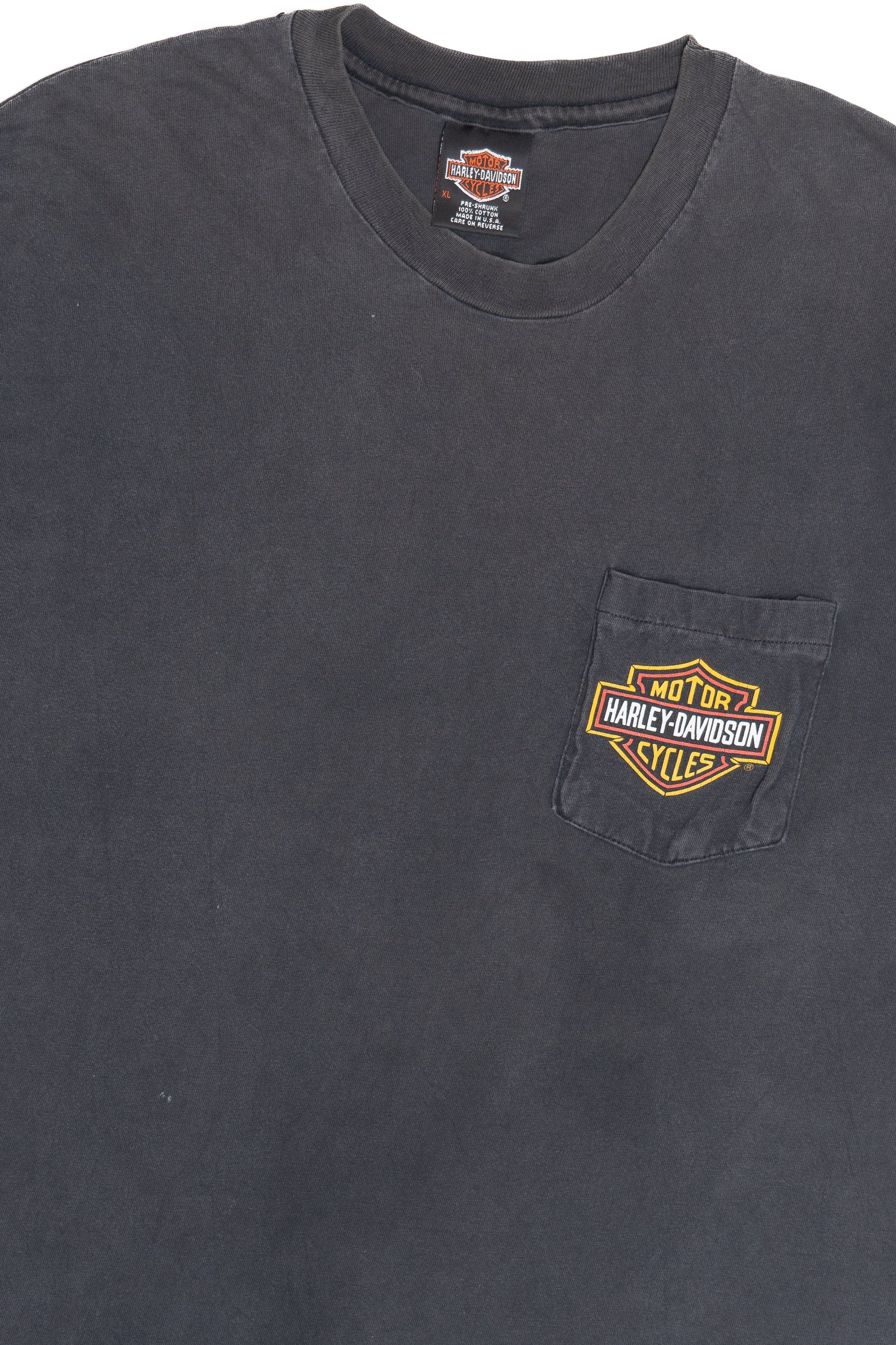 Vintage Harley Davidson Stockton, CA. Faded Pocket T-Shirt (1990s)