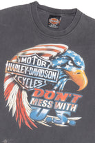 Vintage Harley Davidson "Don't Mess With U.S." "Cowboy Cutoff Sleeve T-Shirt (2000s)