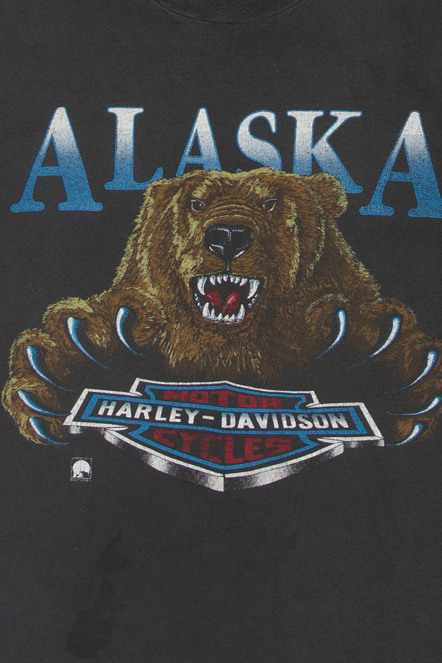 Vintage Anchorage Alaska Bears Harley Davidson T-Shirt (1990s)