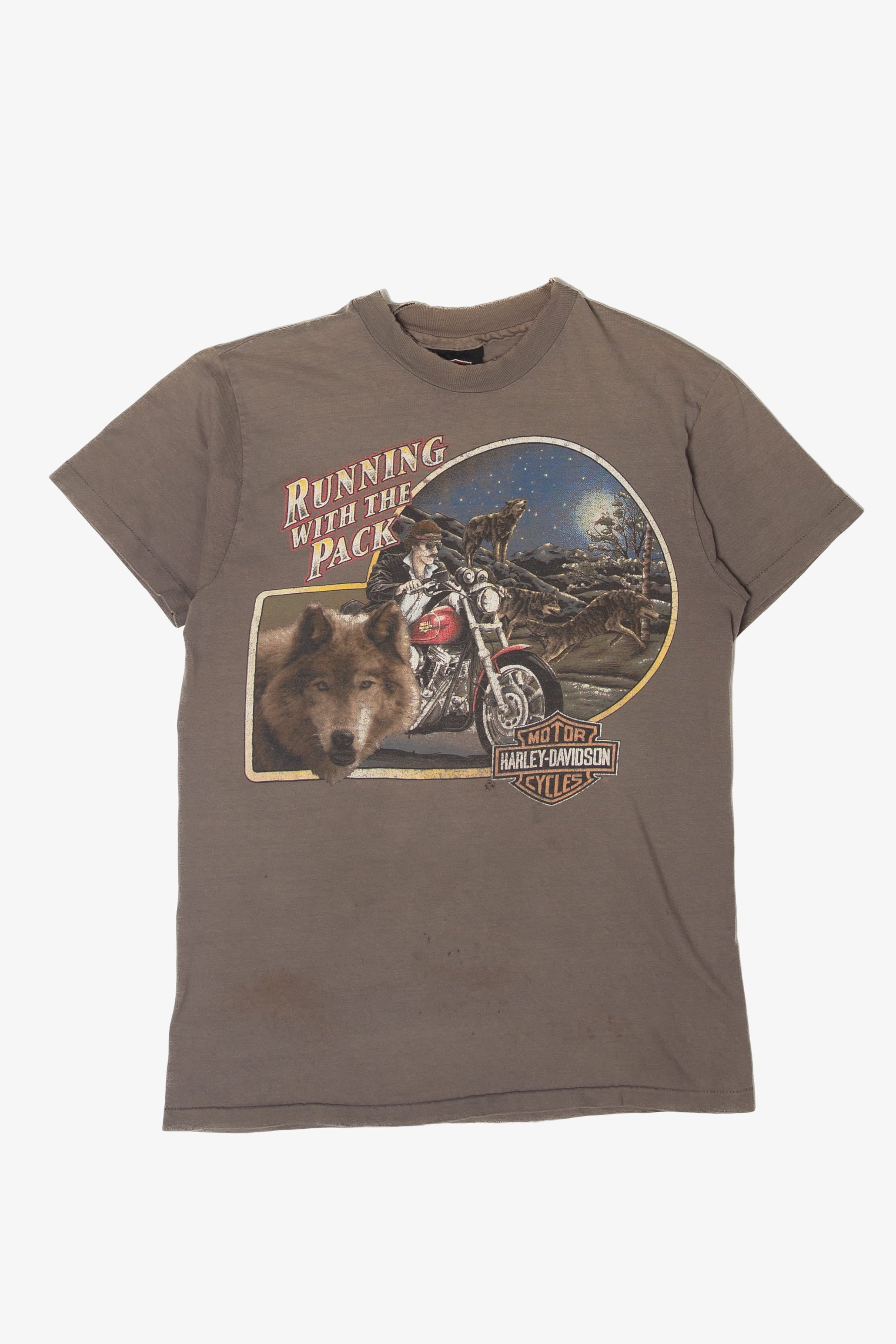 Vintage "Running With The Pack" Seacost Harley Davidson T-Shirt (1980s)