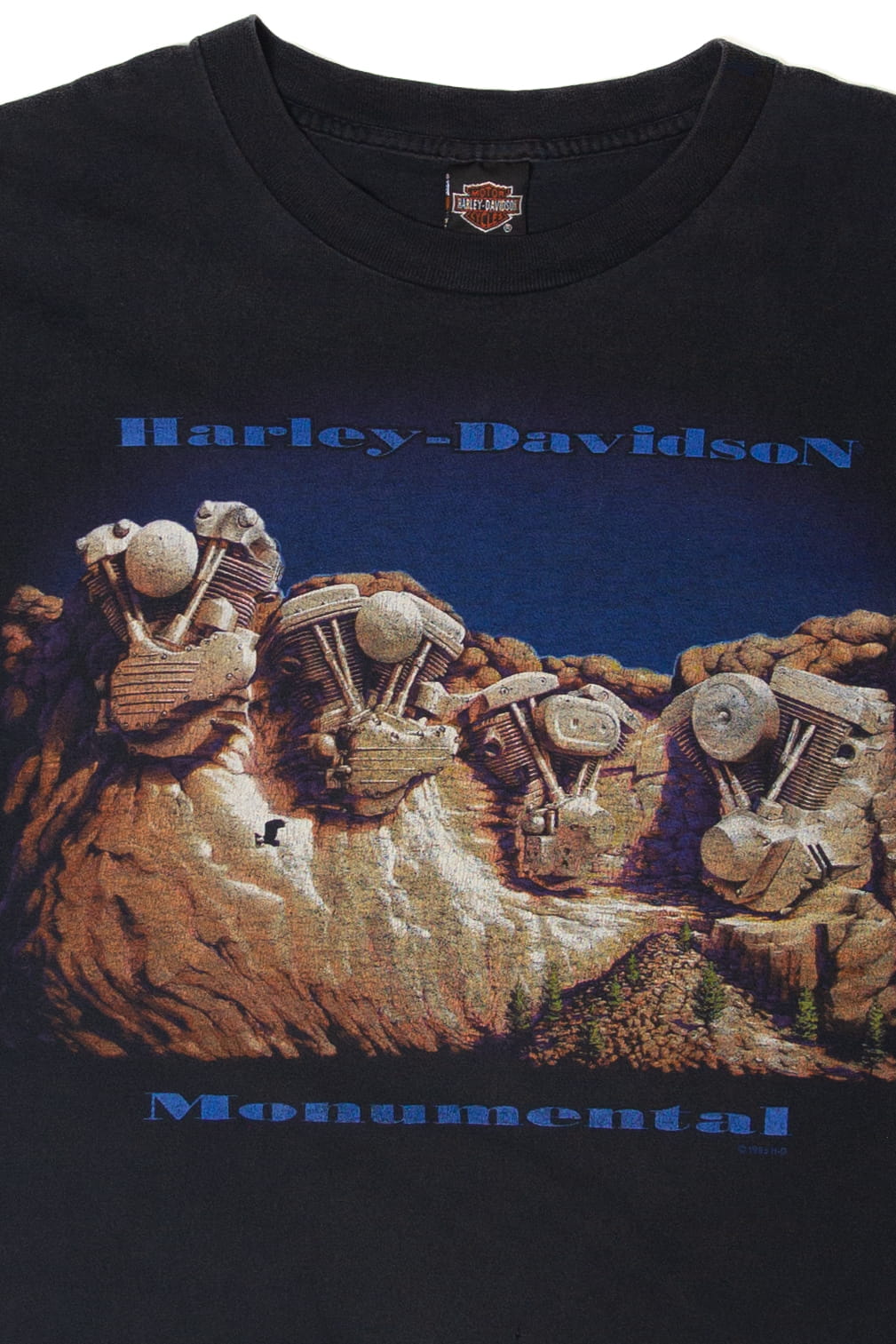 Vintage Harley Davidson Mount Rushmore Engine T-Shirt (1990s