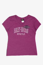 Purple V-Neck Harley Davidson T-Shirt (2010s)