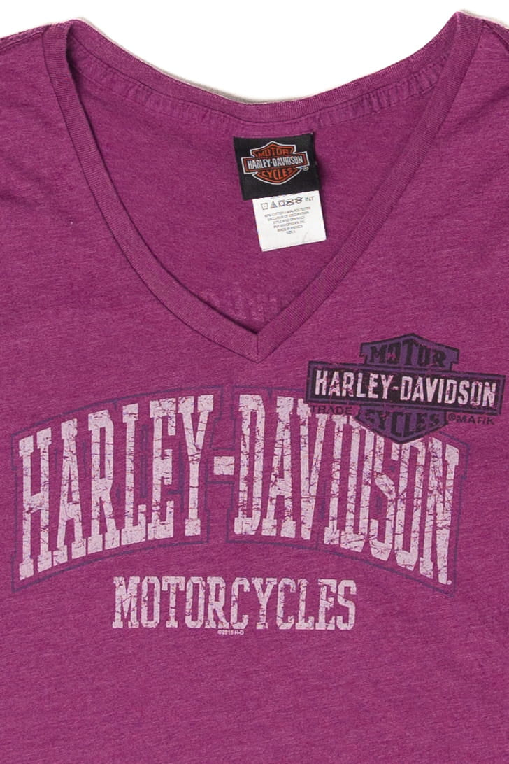 Purple V-Neck Harley Davidson T-Shirt (2010s)