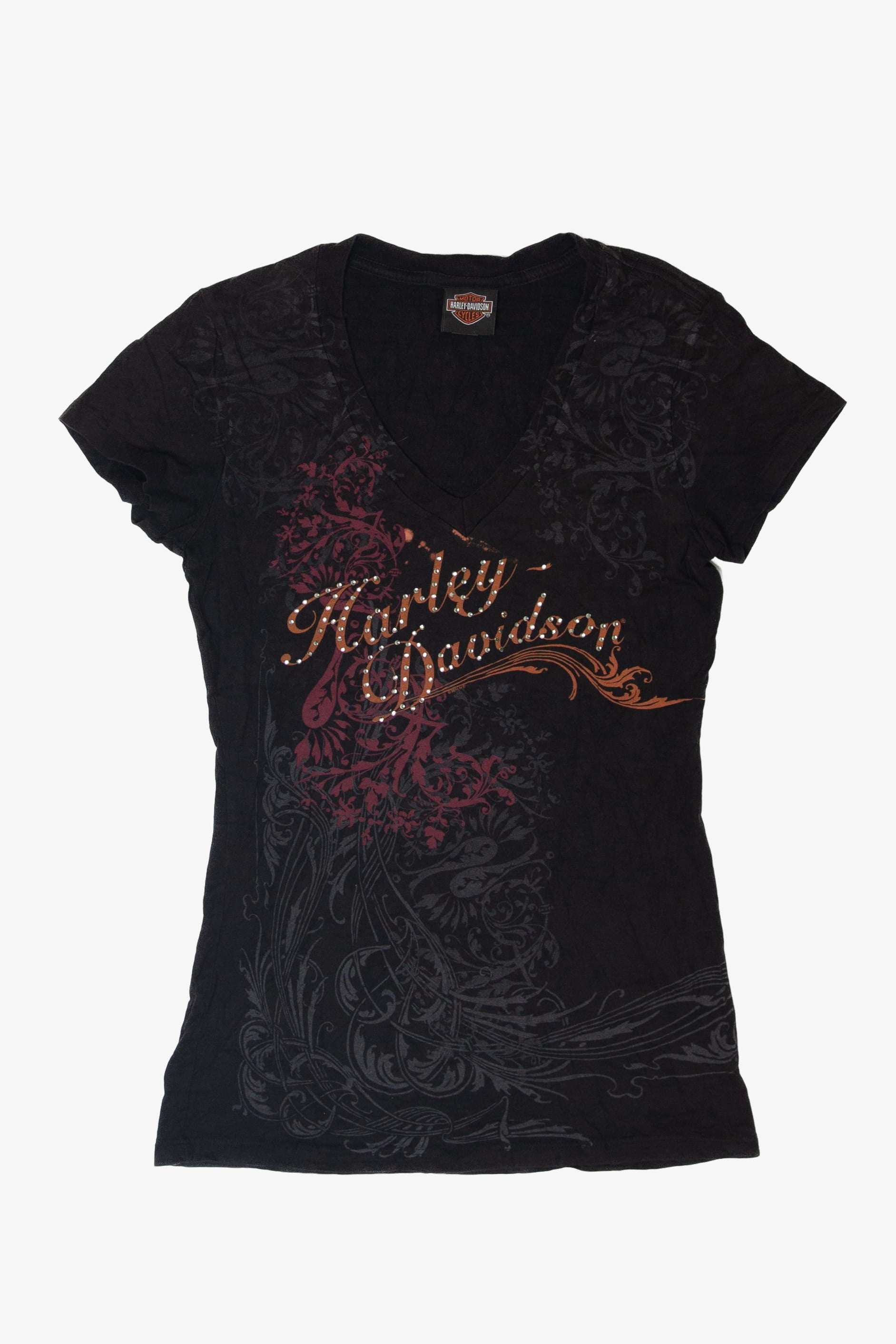 Dudley Perkins Co. Rhinestones Harley Davidson T-Shirt (2010s)