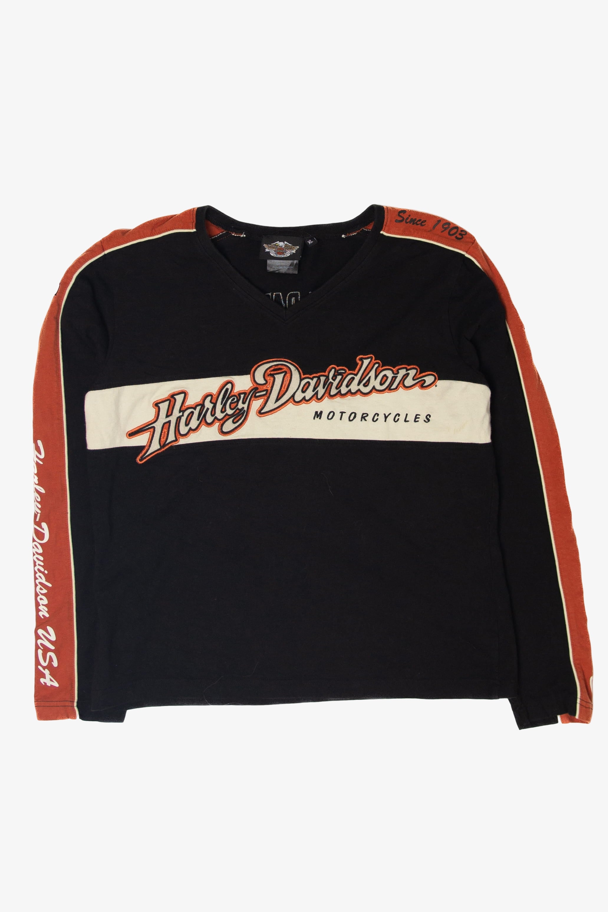 Embroidered Long Sleeve Harley Davidson T-Shirt (2010s)