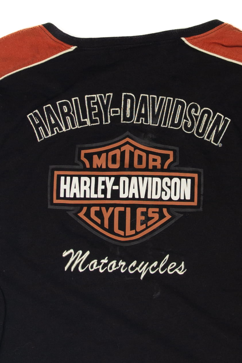 Embroidered Long Sleeve Harley Davidson T-Shirt (2010s)