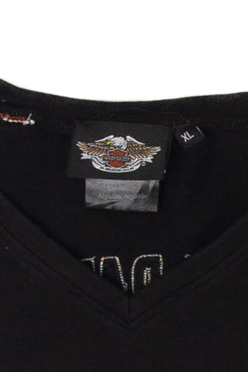 Embroidered Long Sleeve Harley Davidson T-Shirt (2010s)