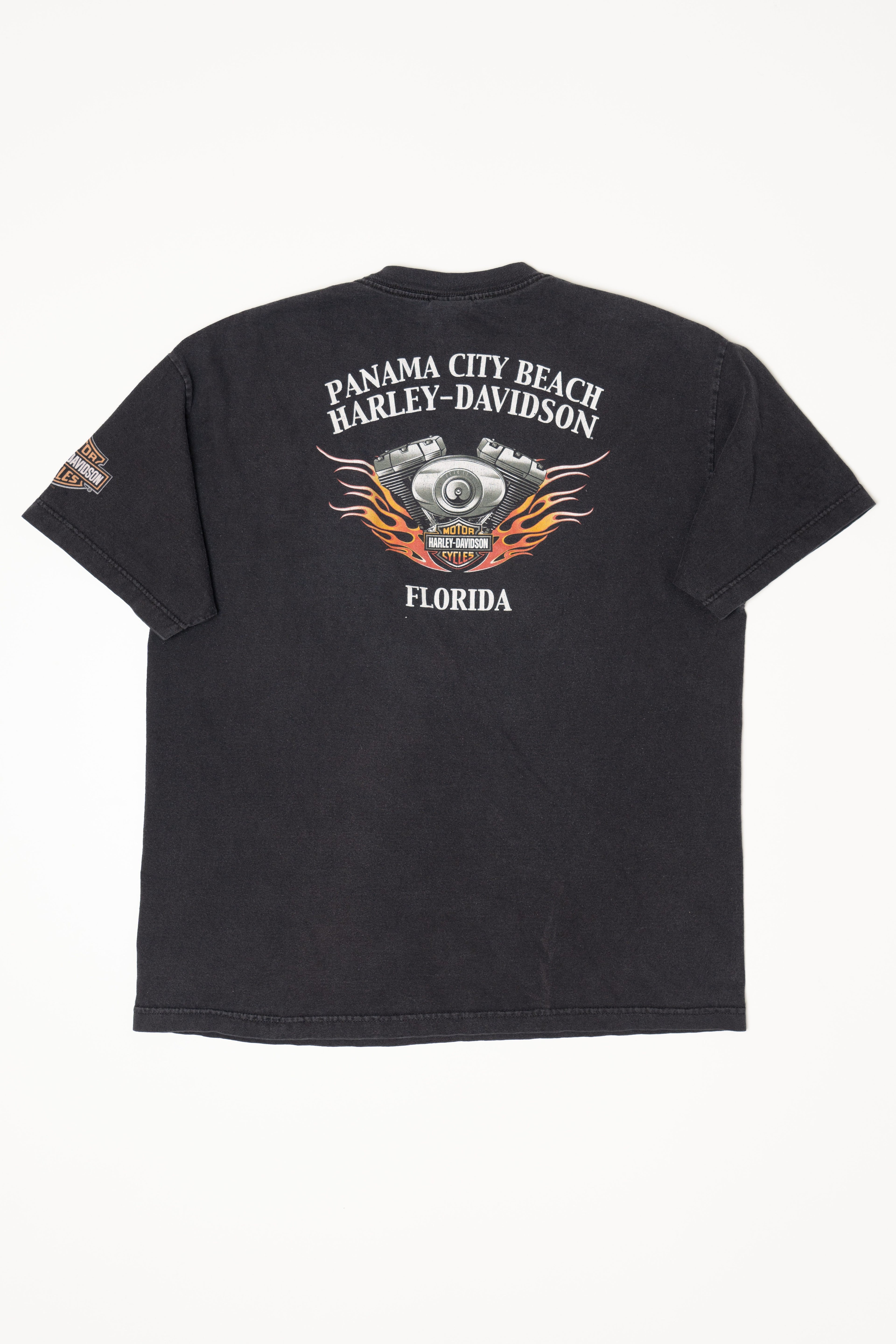 Panama City Beach Florida Front Pocket Harley Davidson T-Shirt (2010s)