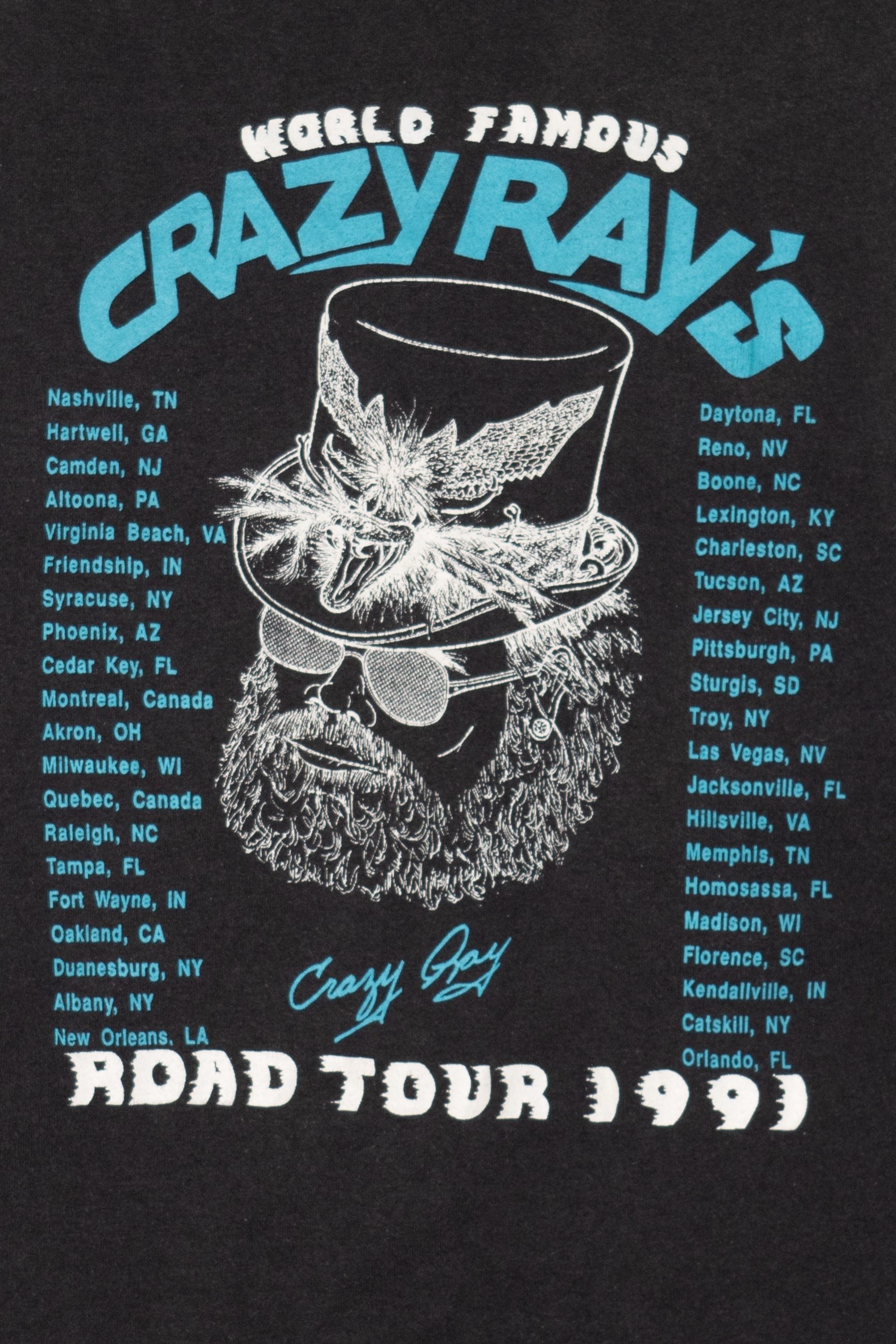 Vintage Crazy Ray's Road Tour 1991 Cutoff Sleeves Harley Davidson T-Shirt (1990s)