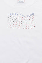 Woman's Cut American Flag Harley Davidson Tee