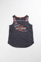 Woman's Cut Rhinestone Harley Davidson Tank