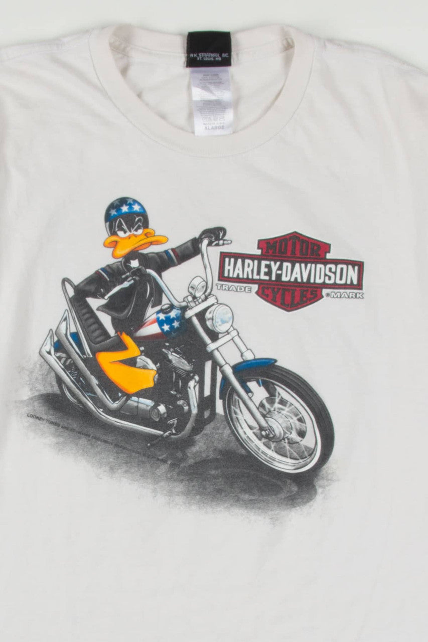 Daffy Duck Black Wolf Harley Davidson T-Shirt