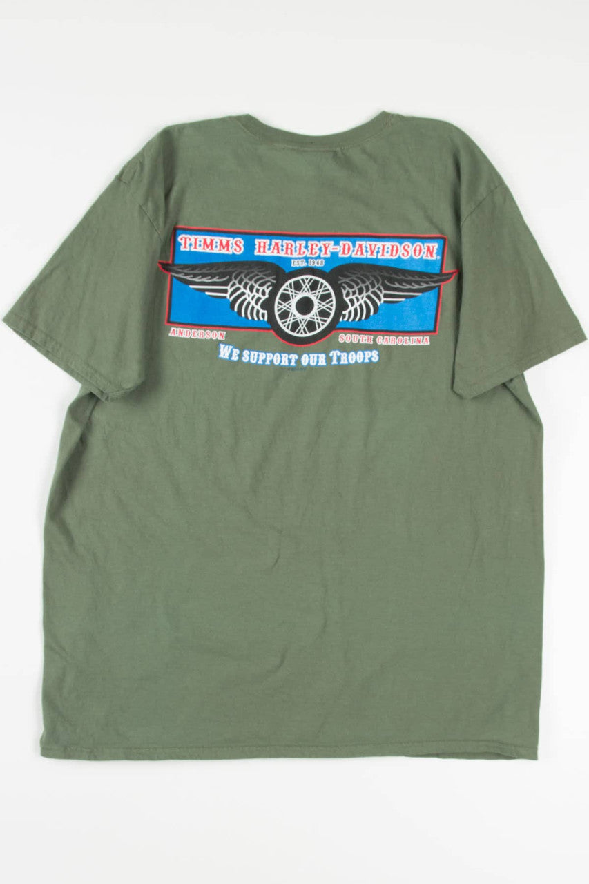 Timms Support Our Troops Harley Davidson T-Shirt