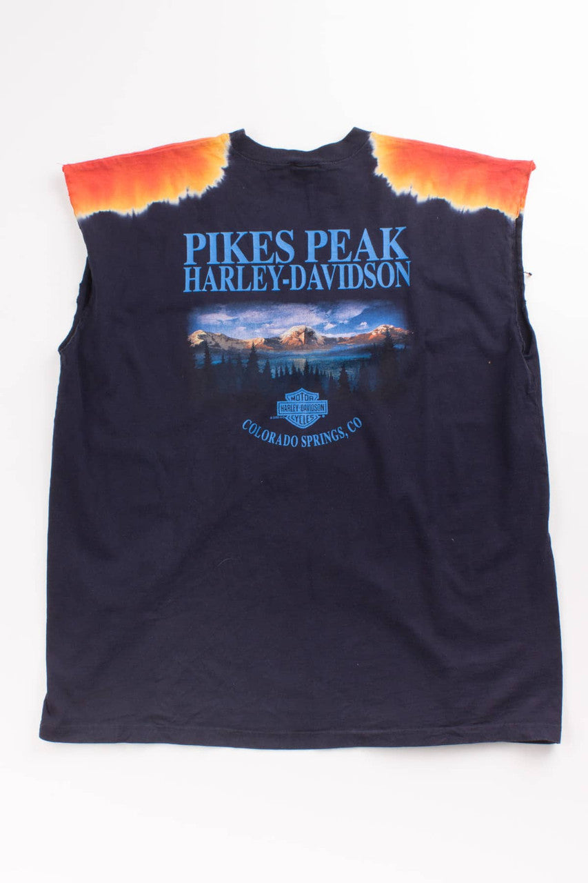Harley Davidson Tie Dye Cutoff T-Shirt