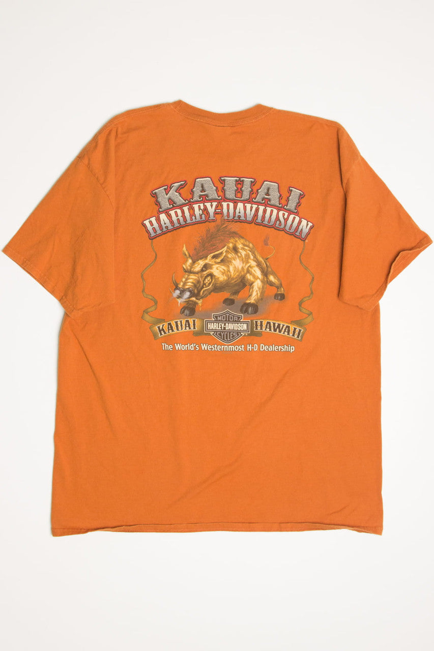 Kauai Hawaii Angry Boar Harley-Davidson T-Shirt (2010s)