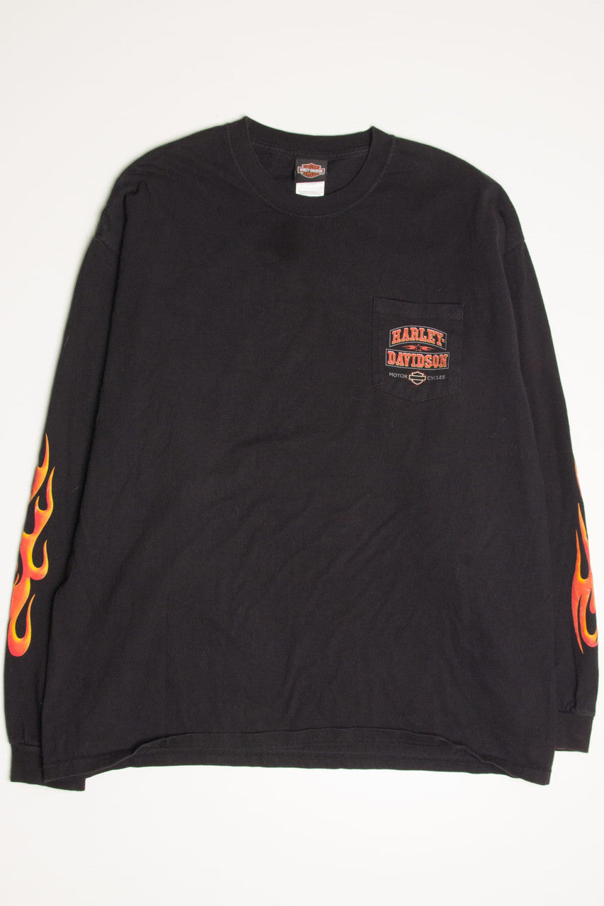 Flaming Kegel Harley-Davidson Long Sleeve T-Shirt (2000s)