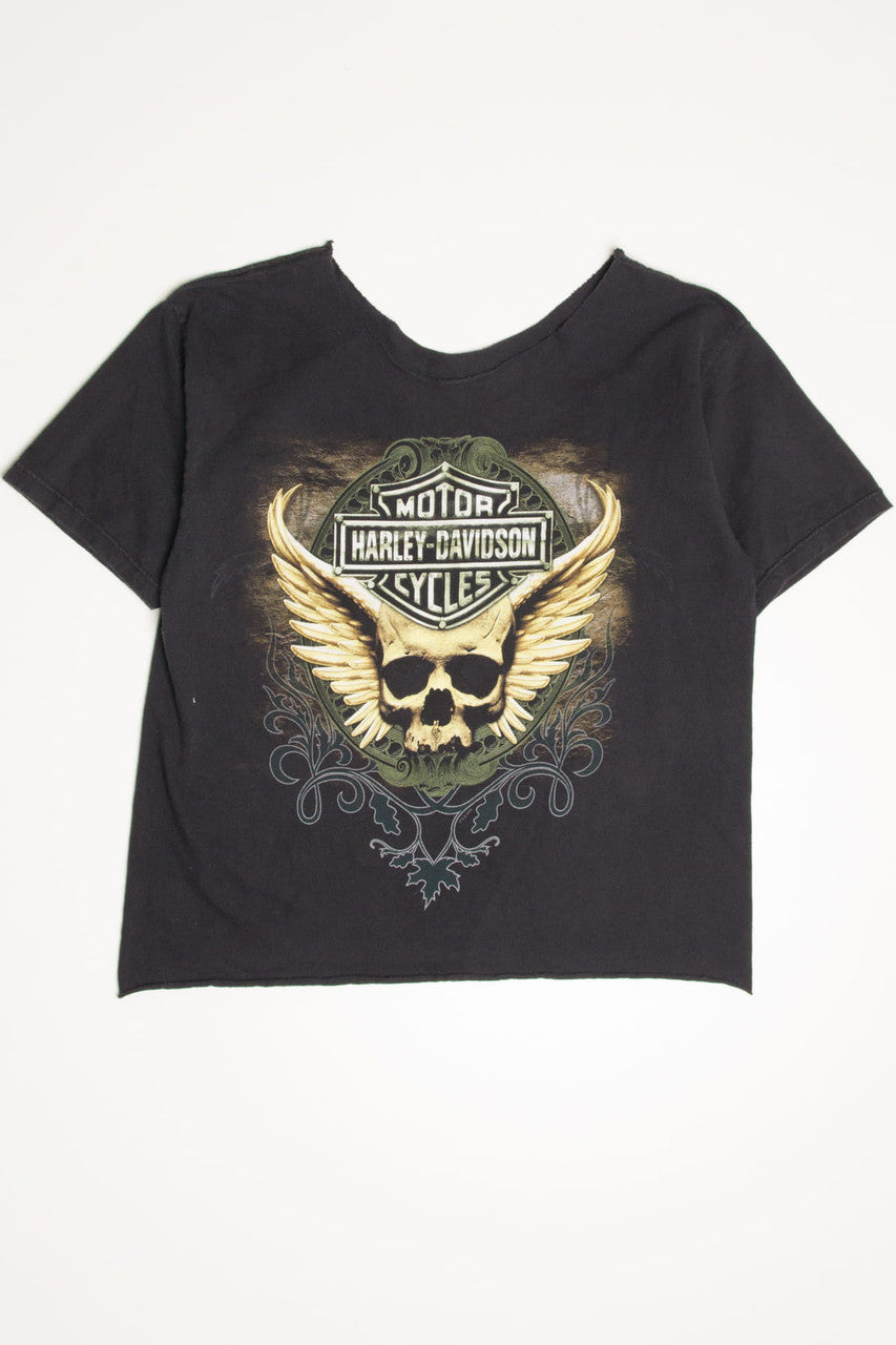 Cropped Winged Skull Henderson Harley-Davidson T-Shirt