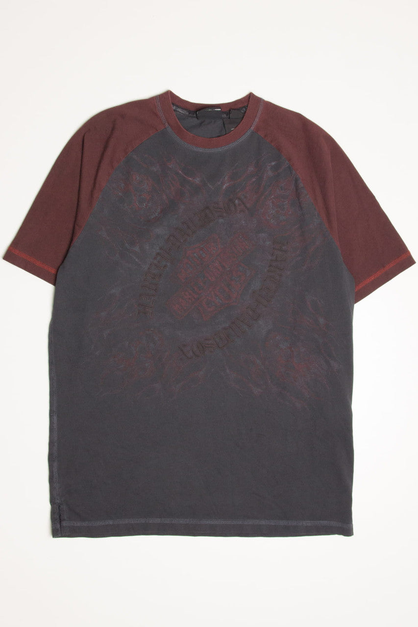 Faded Flames Harley-Davidson Baseball T-Shirt