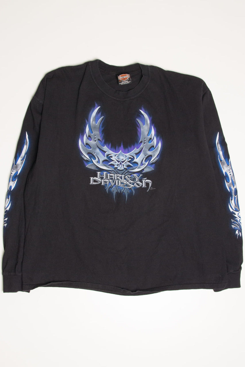 Metallic Flames Evansville Bud's Harley-Davidson T-Shirt (2000s)