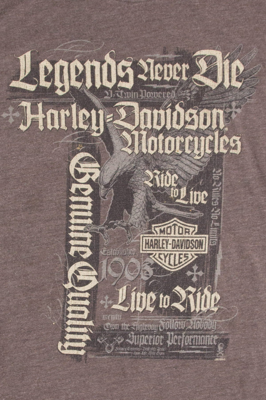 Vintage Legends Never Die Harley Davidson T-Shirt