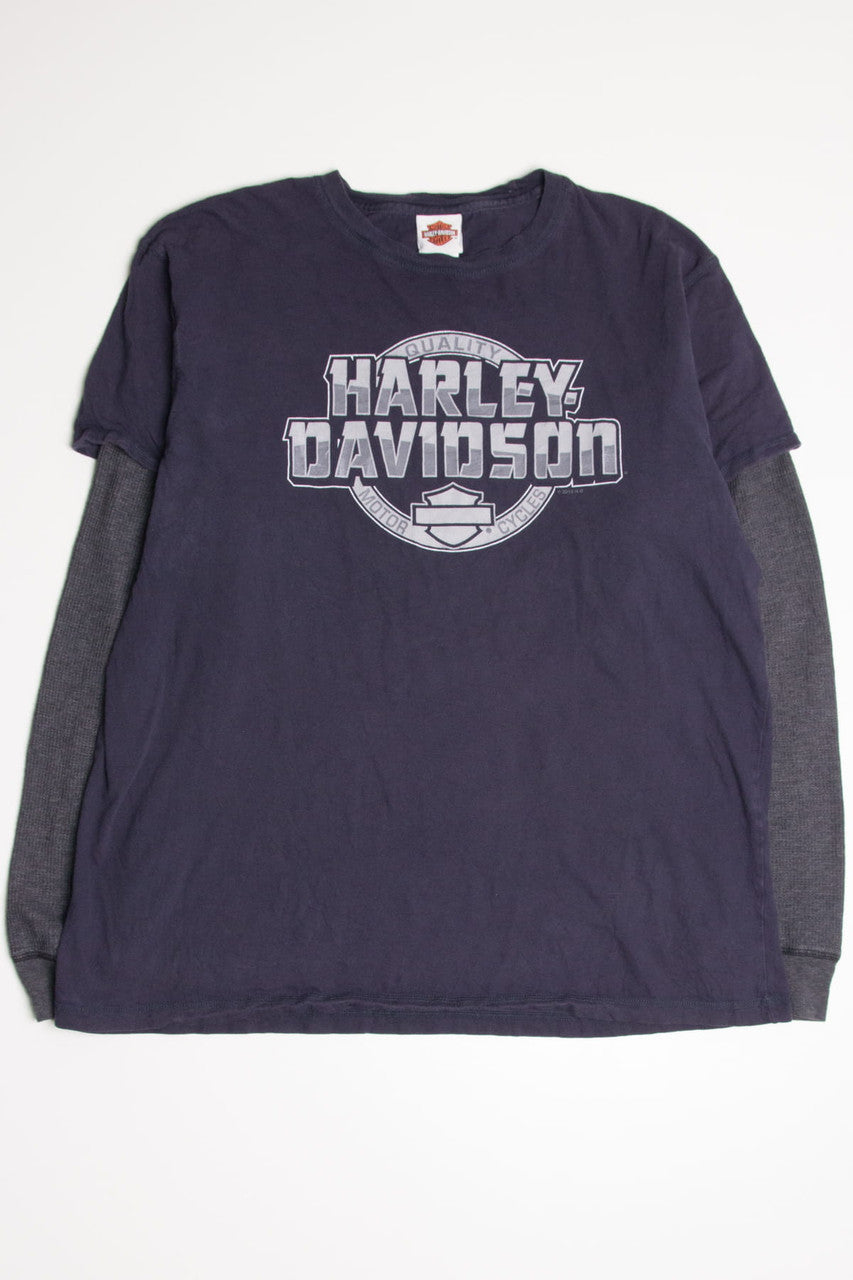 Vintage Layered Long Sleeve Harley Davidson T-Shirt