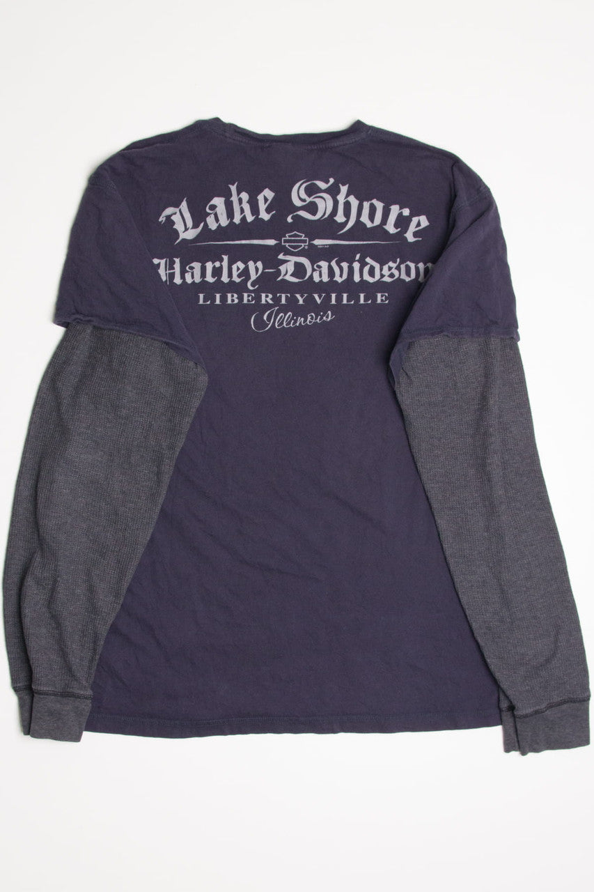Vintage Layered Long Sleeve Harley Davidson T-Shirt