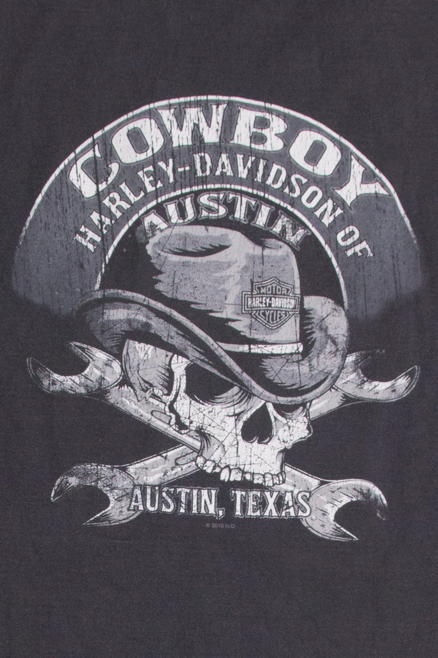 Vintage Cowboy Sleeveless Harley Davidson T-Shirt