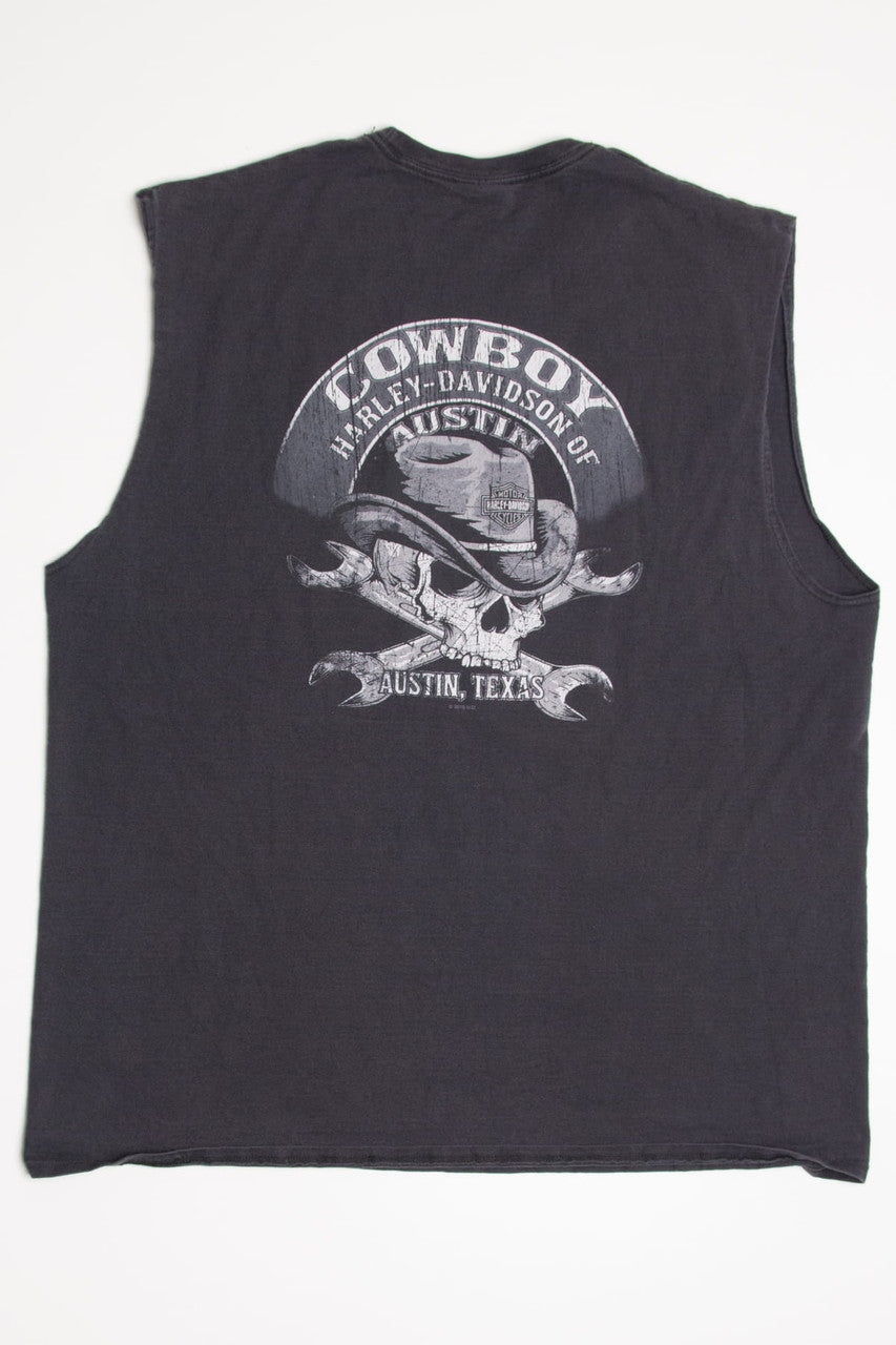 Vintage Cowboy Sleeveless Harley Davidson T-Shirt