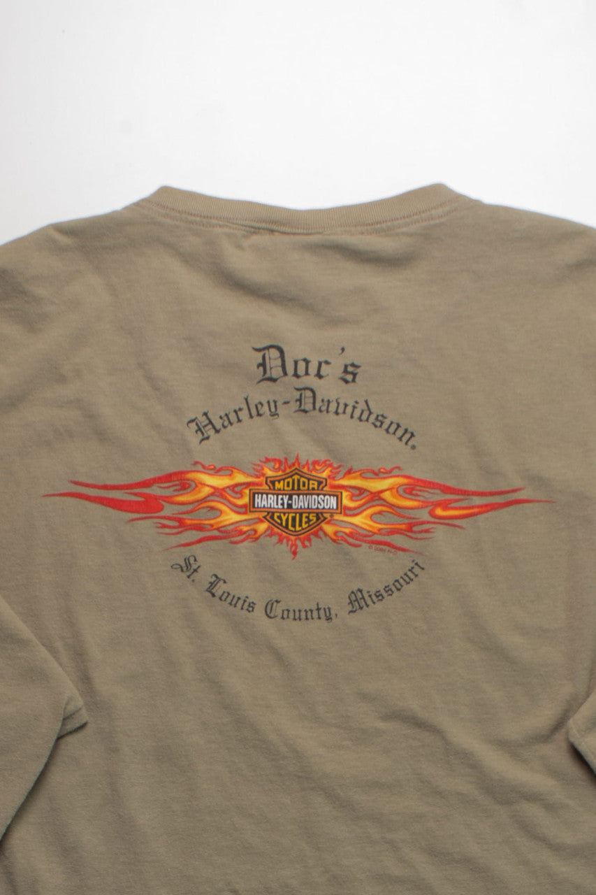 Vintage Brown Harley Davidson Long Sleeve T-Shirt