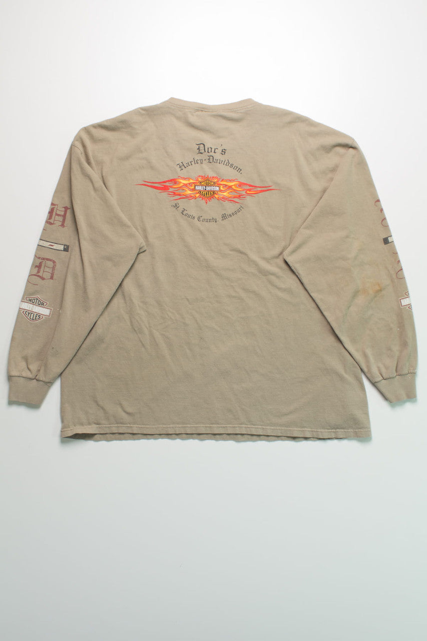 Vintage Brown Harley Davidson Long Sleeve T-Shirt