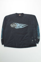 Vintage Harley Davidson Flaming Long Sleeve T-Shirt