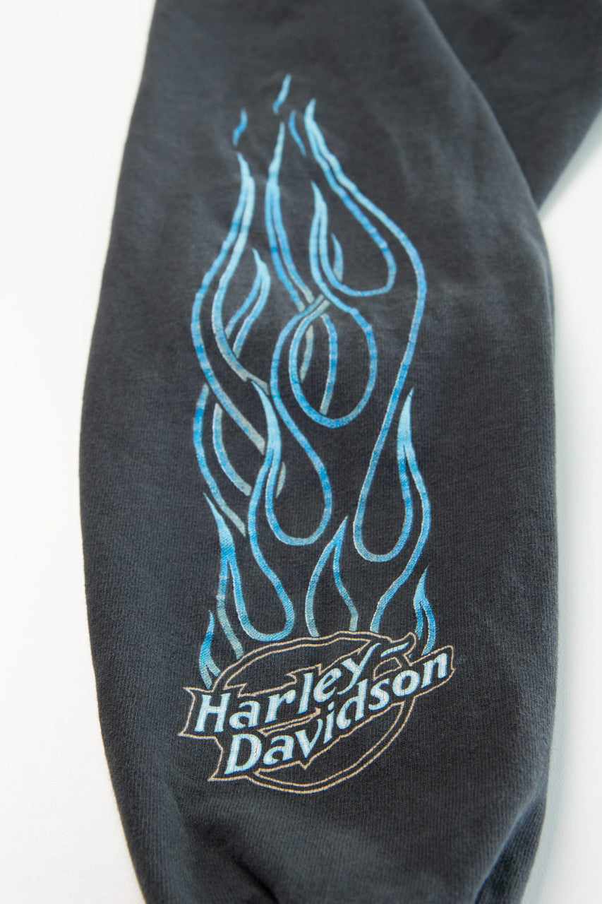 Vintage Harley Davidson Flaming Long Sleeve T-Shirt