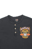 Freedom Machine Harley Davidson Long Sleeve Henley