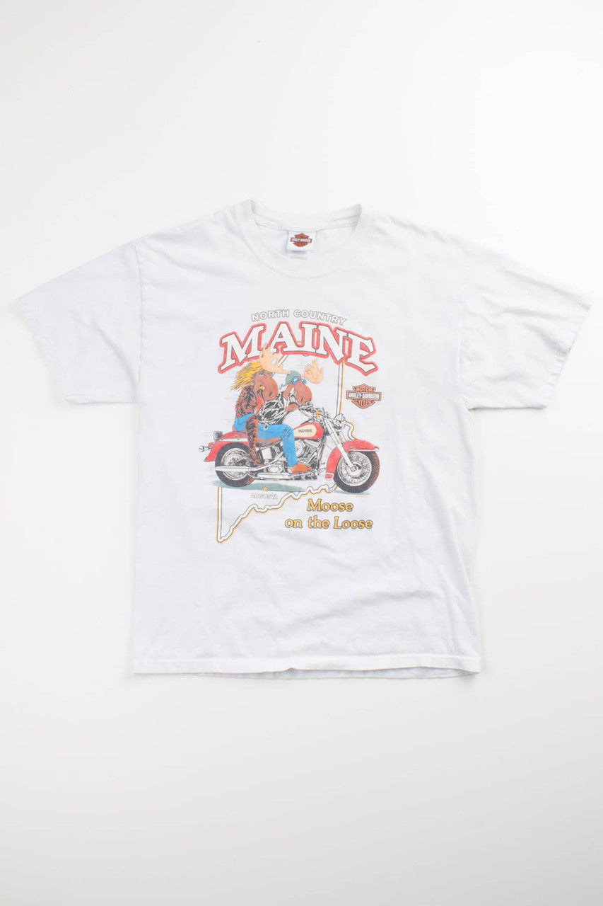 Moose on the Loose in Maine Harley T-Shirt
