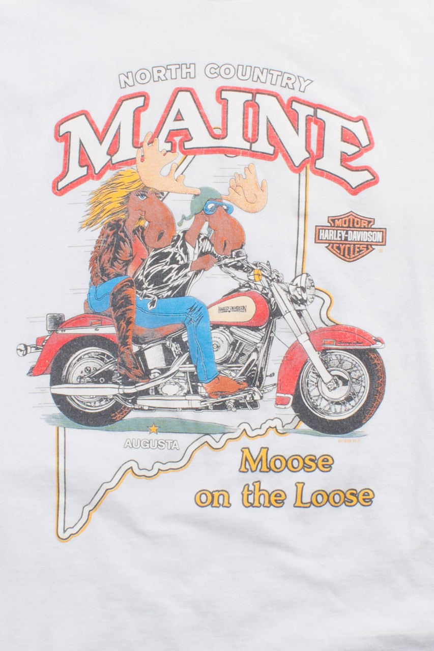 Moose on the Loose in Maine Harley T-Shirt