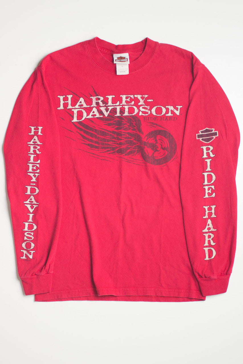 Vintage Boot Heel Long Sleeve Harley Davidson T-Shirt