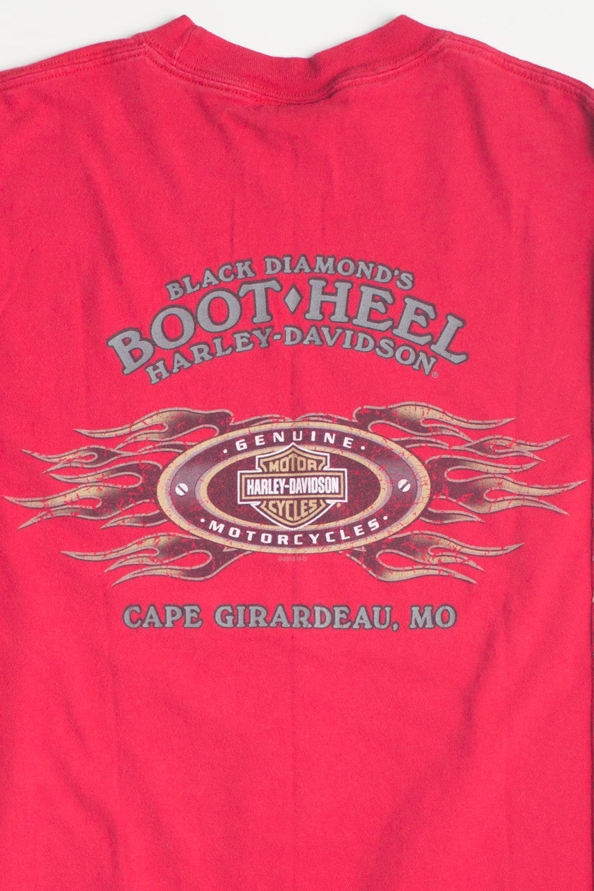 Vintage Boot Heel Long Sleeve Harley Davidson T-Shirt