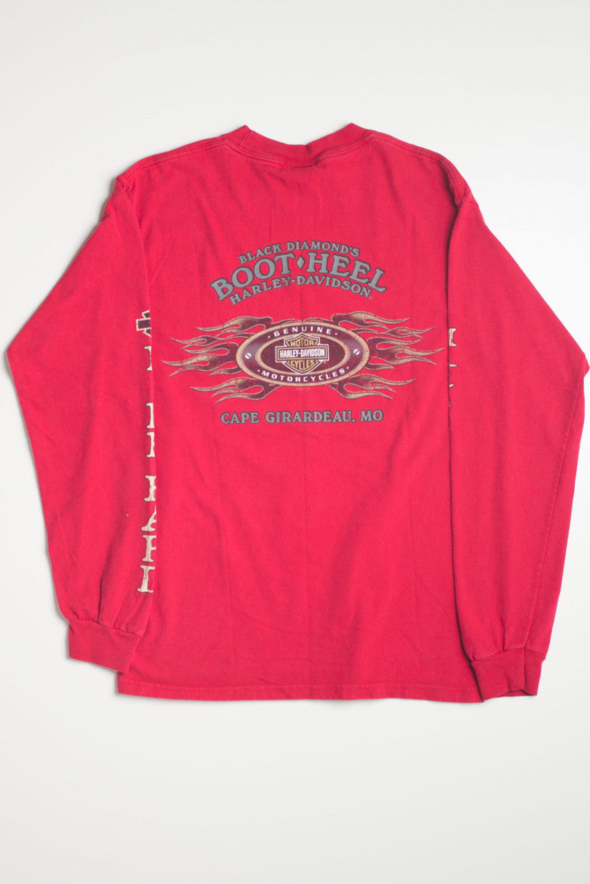 Vintage Boot Heel Long Sleeve Harley Davidson T-Shirt