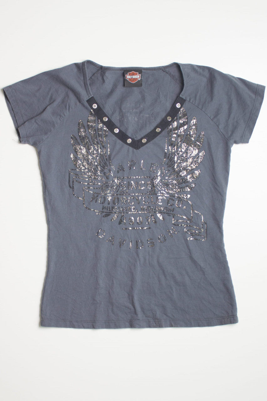 Vintage Foil Graphic Harley Davidson T-Shirt