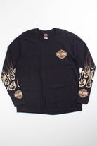 Skulls & Flames Long Sleeve Harley Tee