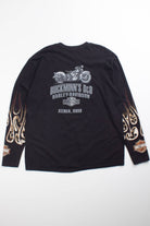 Skulls & Flames Long Sleeve Harley Tee