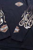 Skulls & Flames Long Sleeve Harley Tee