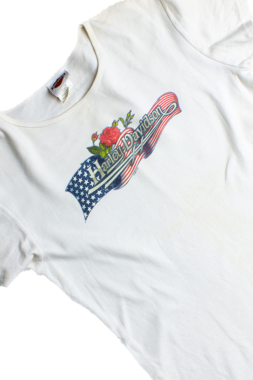 Vintage Harley Davidson Women's Baby Tee (2000s) 715