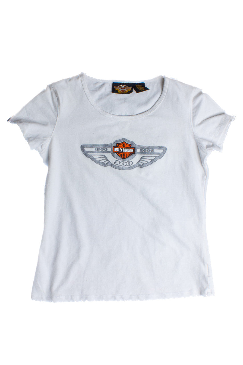 Vintage 100 Years Of Harley Davidson Baby Tee (2000s) 729