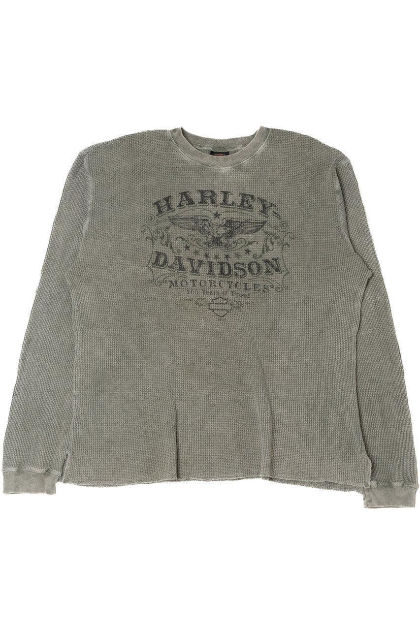 Harley Davidson Waffle Weave Thermal Long Sleeve T-Shirt