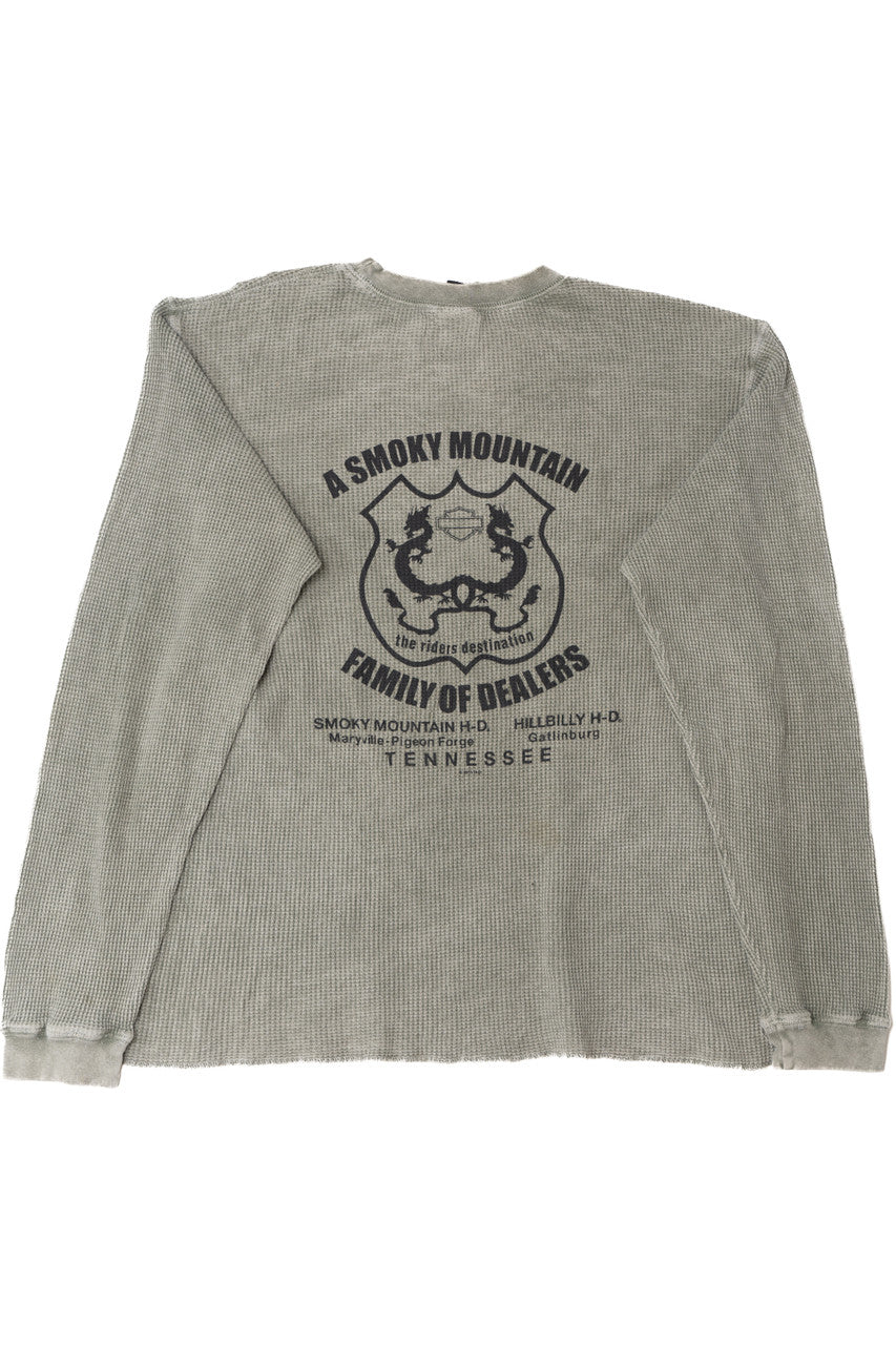 Harley Davidson Waffle Weave Thermal Long Sleeve T-Shirt