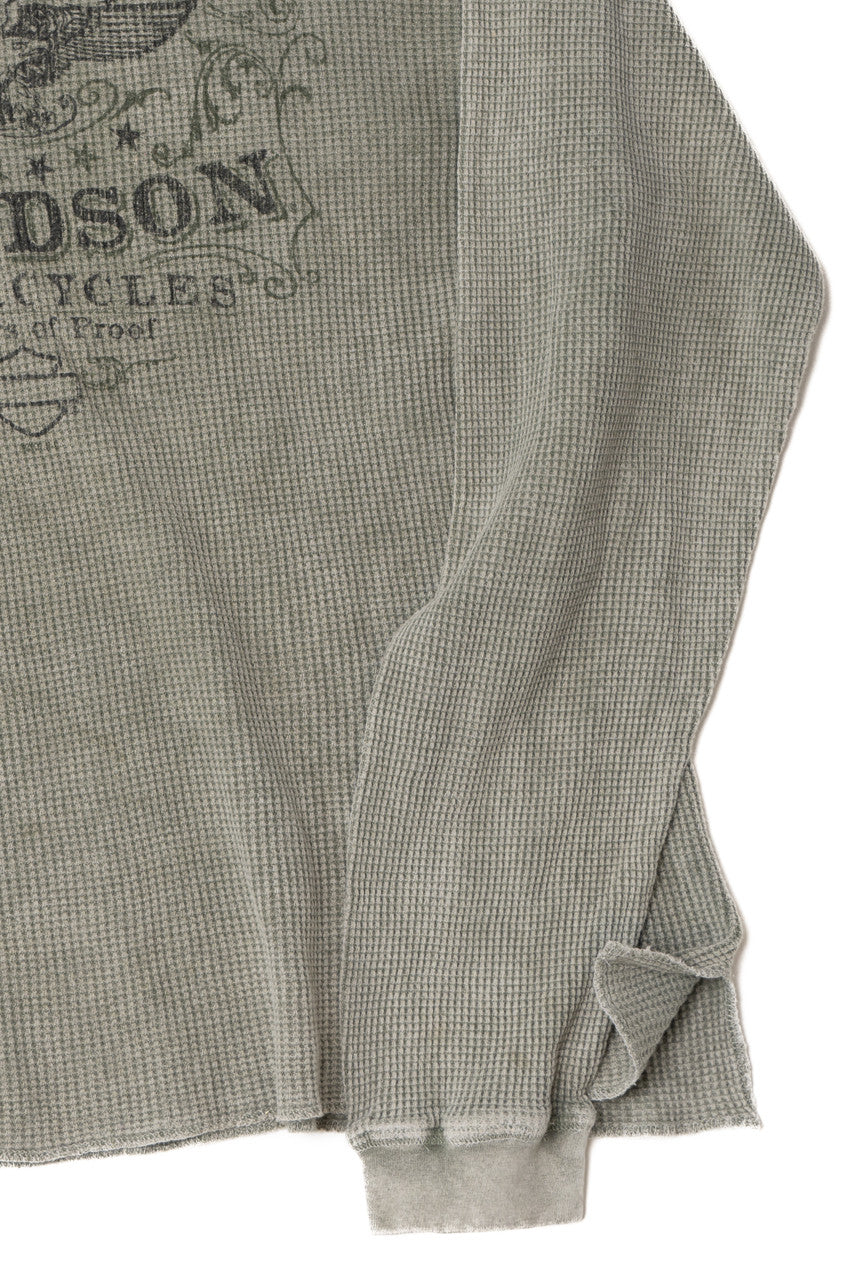 Harley Davidson Waffle Weave Thermal Long Sleeve T-Shirt