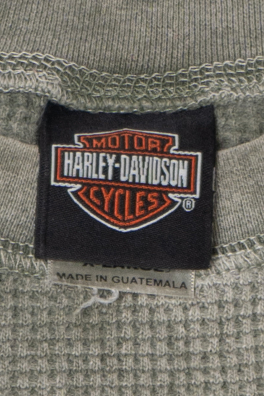 Harley Davidson Waffle Weave Thermal Long Sleeve T-Shirt
