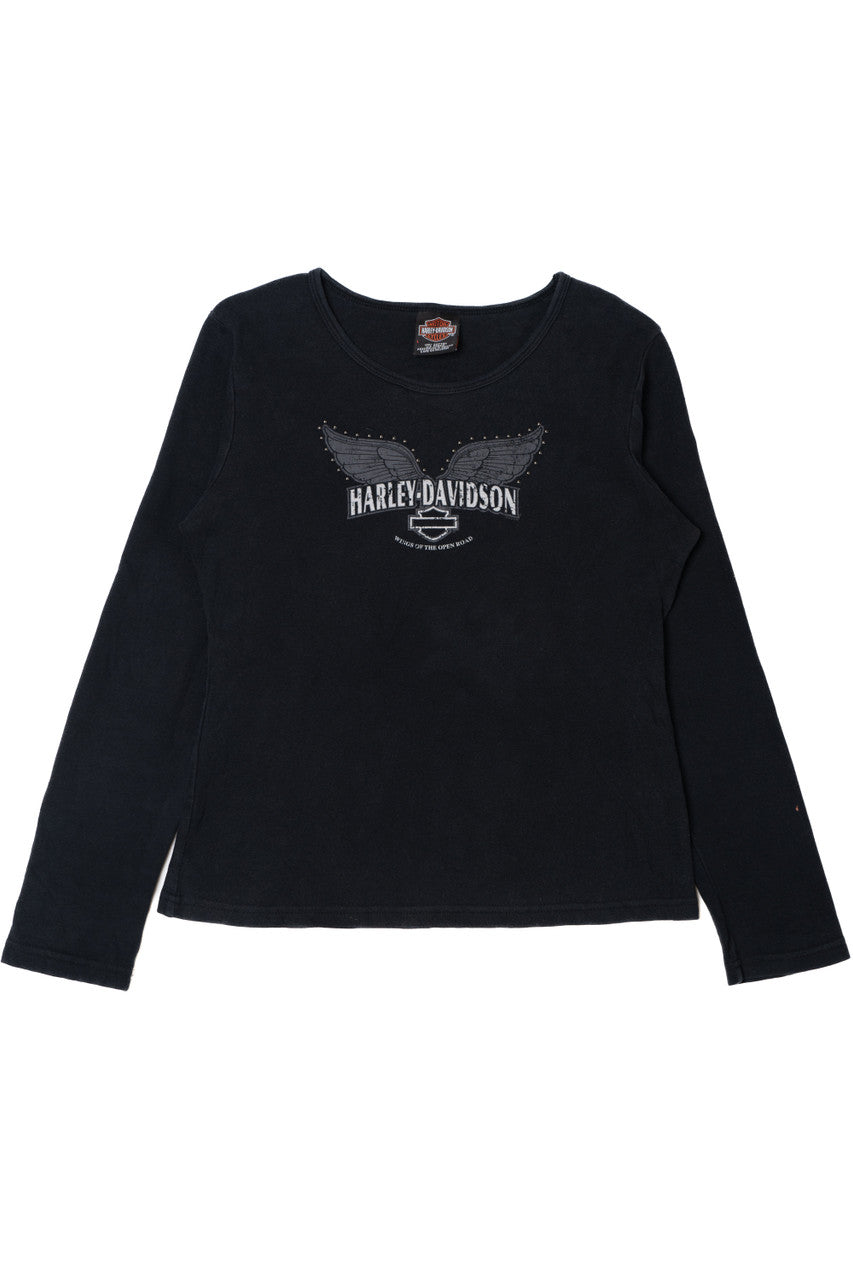Vintage Y2K "Wings Of The Open Road" Harley Davidson Long Sleeve T-Shirt
