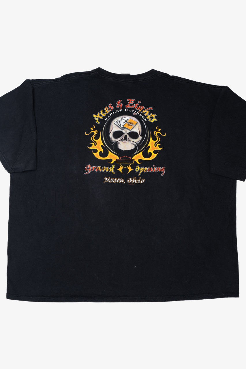 Vintage Skull "Aces &Eights" Mason, Ohio "Grand Opening" Harley Davidson T-Shirt